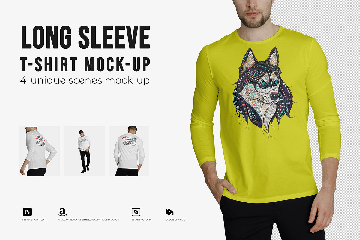Long Sleeve T-shirt Mock-Up, a Shirt Mockup by Mock-up Store (Photo 1 of 8)