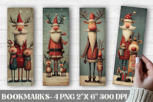 Whimsical Christmas Santa & Reindeer, an Illustration by DreamPrint404