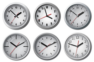 Wall mounted digital clock.