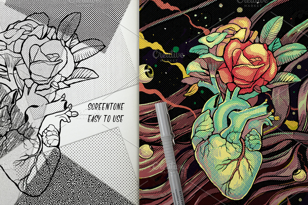 Halftone Brush Pack, a Brush Add-On by ZiziMarket (Photo 5 of 6)