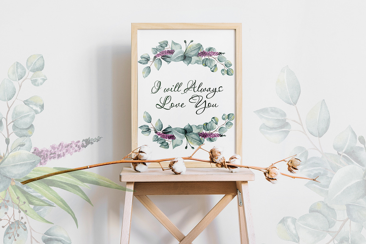 Eucalyptus Collection+Letter, a Decorative Illustration by Astarte_design (Photo 5 of 11)
