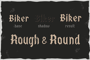 Old Biker. Gothic Style Vintage Labe