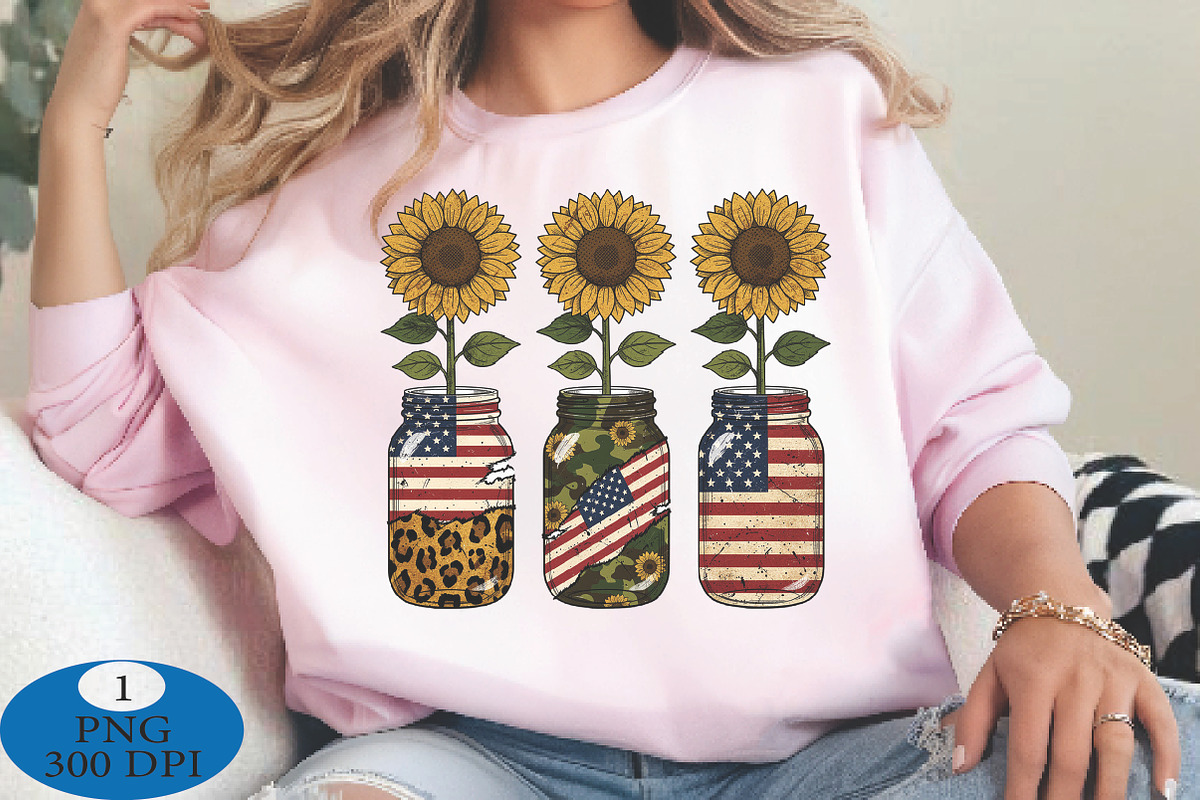 4th of July Sunflower Sublimation, a Seasonal Illustration by Daily.Designs (Photo 3 of 5)