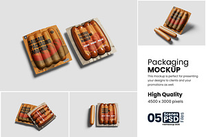 Editable Sausage Packaging Mockup