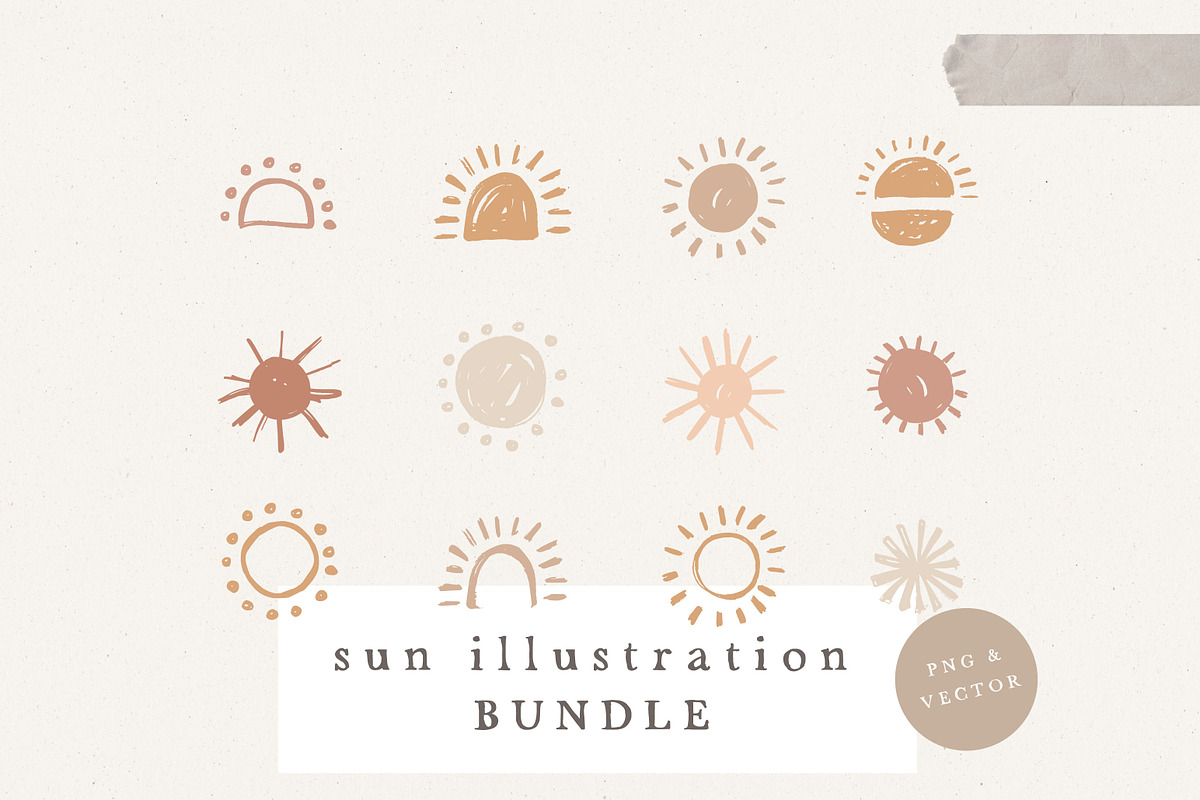 SUN ILLUSTRATION / vector & png, an Illustration by KruthDesign (Photo 1 of 7)