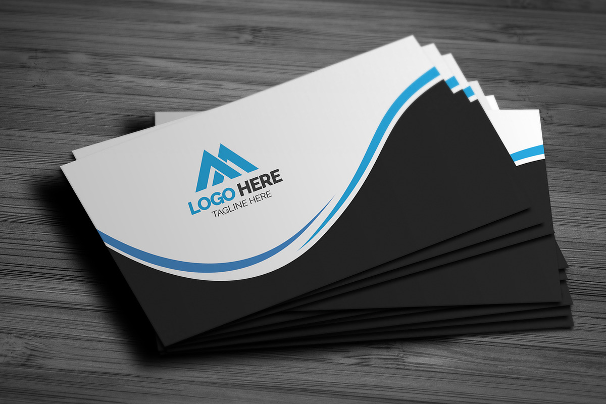 Blue Wavy Business Card, a Business Card Template by Saman Osama (Photo 2 of 3)