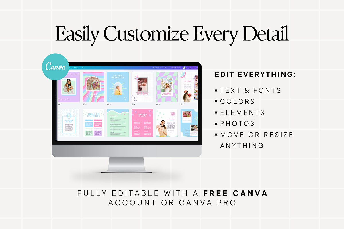 Pastel Ebook Workbook Canva Template, a Marketing Template by Anna Design Studio (Photo 6 of 11)