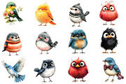 Quirky Whimsical  Birds Clipart, an Illustration by Designworld (Thumbnail 2 of 6)