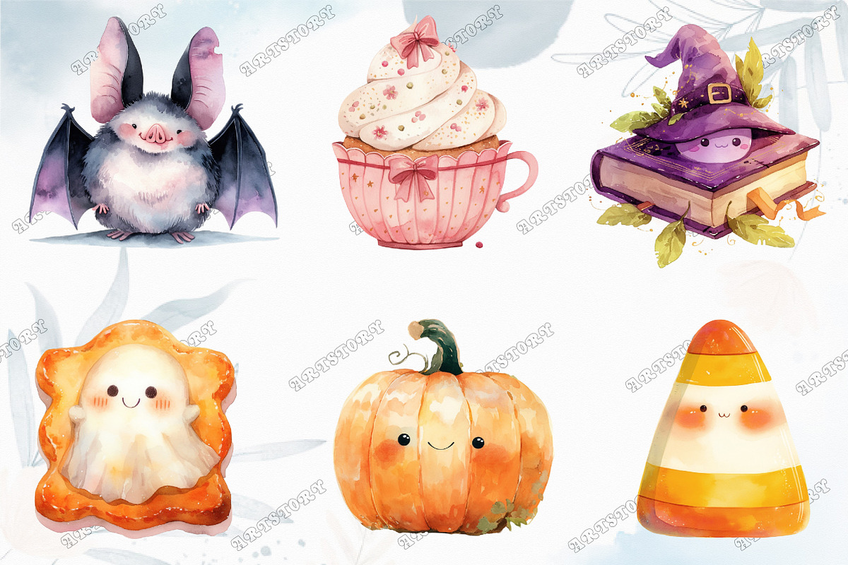 Kawaii Blush Halloween Stickers, an Illustration by designcity5 (Photo 2 of 5)