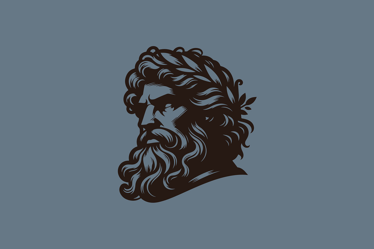 Zeus Face Logo Ancient God Greek, a Branding & Logo Template by Signatoro (Photo 2 of 2)