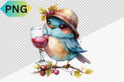 Funny Bird With Wine Glass Clipart, a Graphic by crative8112 (Thumbnail 4 of 13)