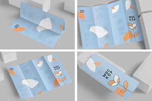 Quad Fold Vertical Flyer Mockups