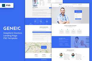 Hospital & Doctors Landing Page PSD