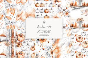 Autumn Digital Paper Pack, a Pattern Graphic by GlamArtZhanna