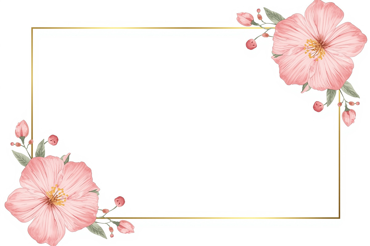 Pink Floral Watercolor Frames, an Illustration by Amazin_art (Photo 2 of 11)