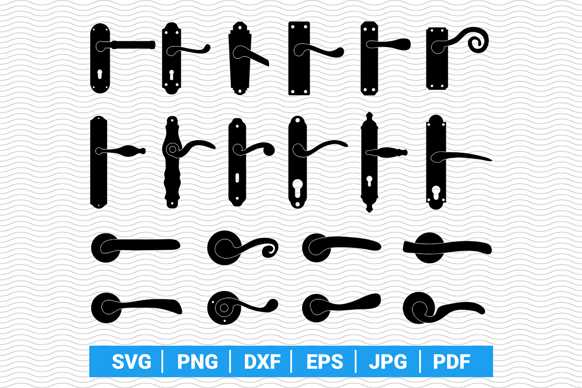 SVG Doorknobs, Black Silhouettes, an Object Graphic by DesignStudioRM