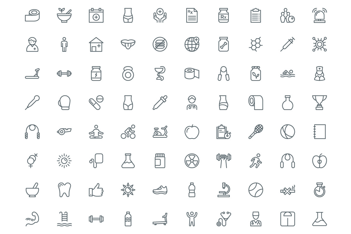 487 Health and Medical Line Icons, an Outline Icon by Vectors Market (Photo 2 of 7)