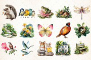 Watercolor Animals Garden Illustrati, an Illustration by Libby Wishes (Thumbnail 2 of 7)