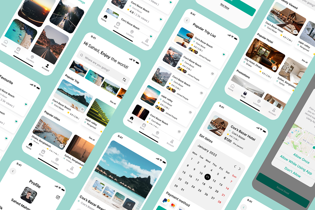 Travel App UI Kit, an App Template by Ahmed Rubel (Photo 5 of 6)
