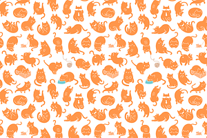 Meowers Icons And Seamless Pattern