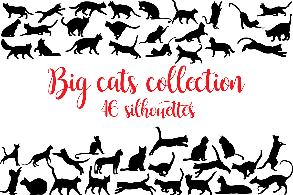 Cats collection of silhouettes, an Object Graphic by Orangepencil