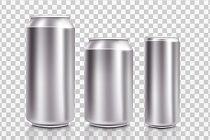 Realistic metal cans