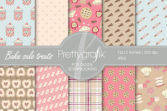 Bake sale treats digital paper preview 3