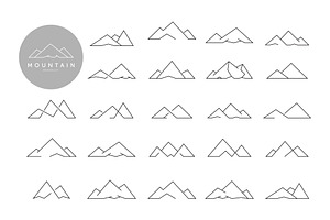 mountain line art icon vector pack, a Branding & Logo Template by Pyruos ID