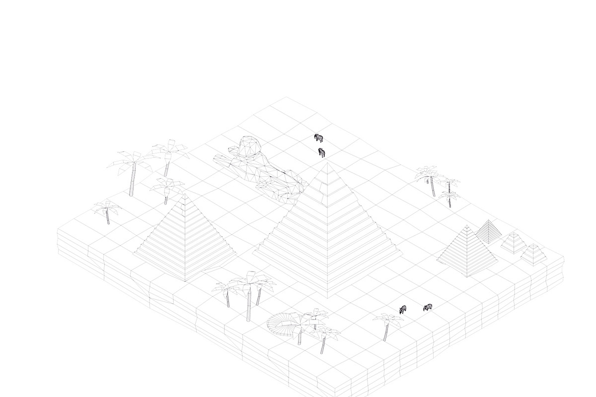 Cartoon Low Poly Egipt Piramids, an Architecture 3D Model by Anton Moek (Photo 5 of 8)