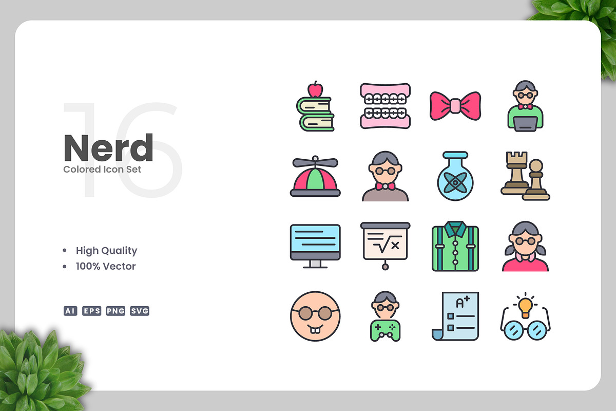 Nerd Colored Icons, an Icon by Upnowgraphic