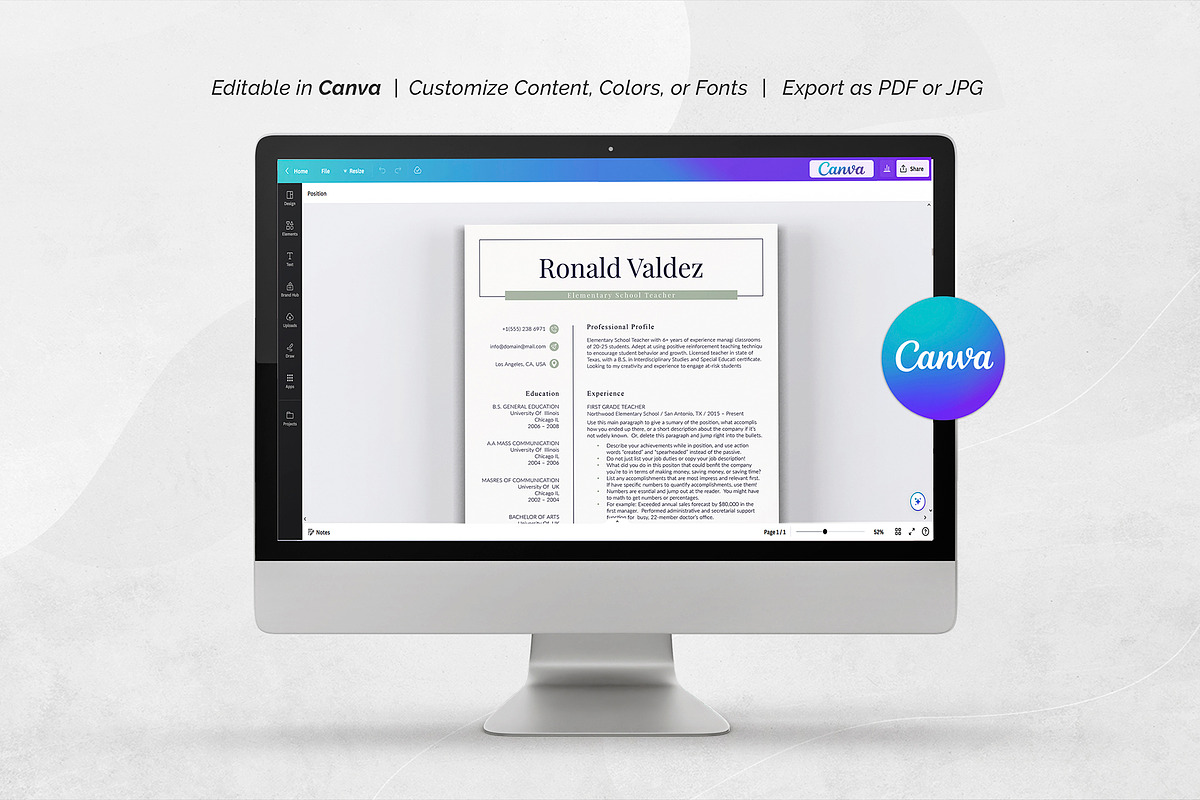 Modern Resume Template, a Resume Template by DesignDevisers (Photo 8 of 10)
