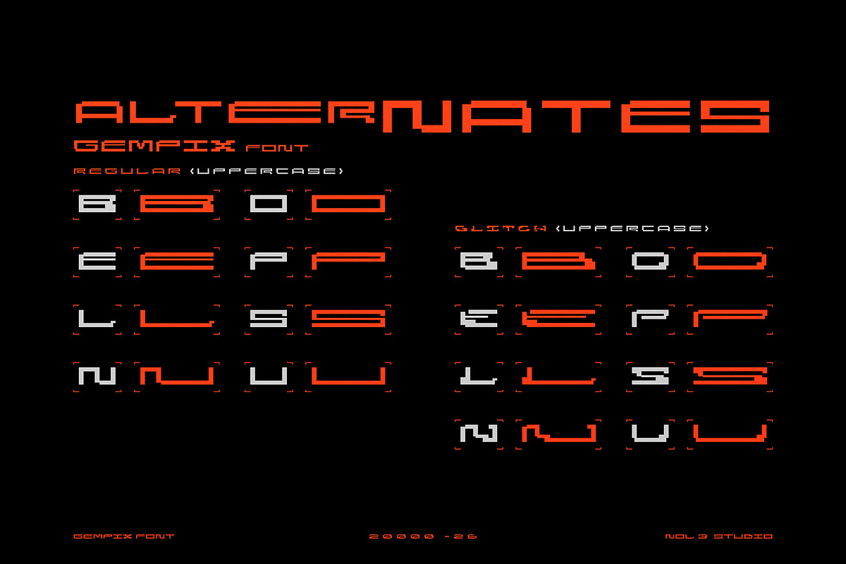 GEMPX | Pixel Glitch Font, a Sans Serif Font by Nol 3 Studio (Photo 8 of 10)