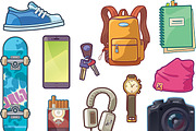 Set of Clothes and Accessories, an Object Graphic by LEKS illustrations (Thumbnail 1 of 3)