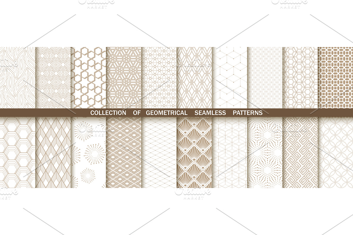 Geometric set of seamless patterns, a Pattern Graphic by RODINA (Photo 1 of 3)