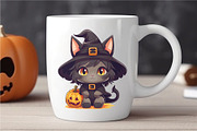 Cute Halloween Kawaii Cats. Sticker., an Animal Illustration by KENO Mascots (Thumbnail 5 of 8)