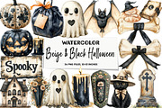 Beige & Black Halloween Clipart, an Illustration by DreamArtGraphic (Thumbnail 1 of 5)