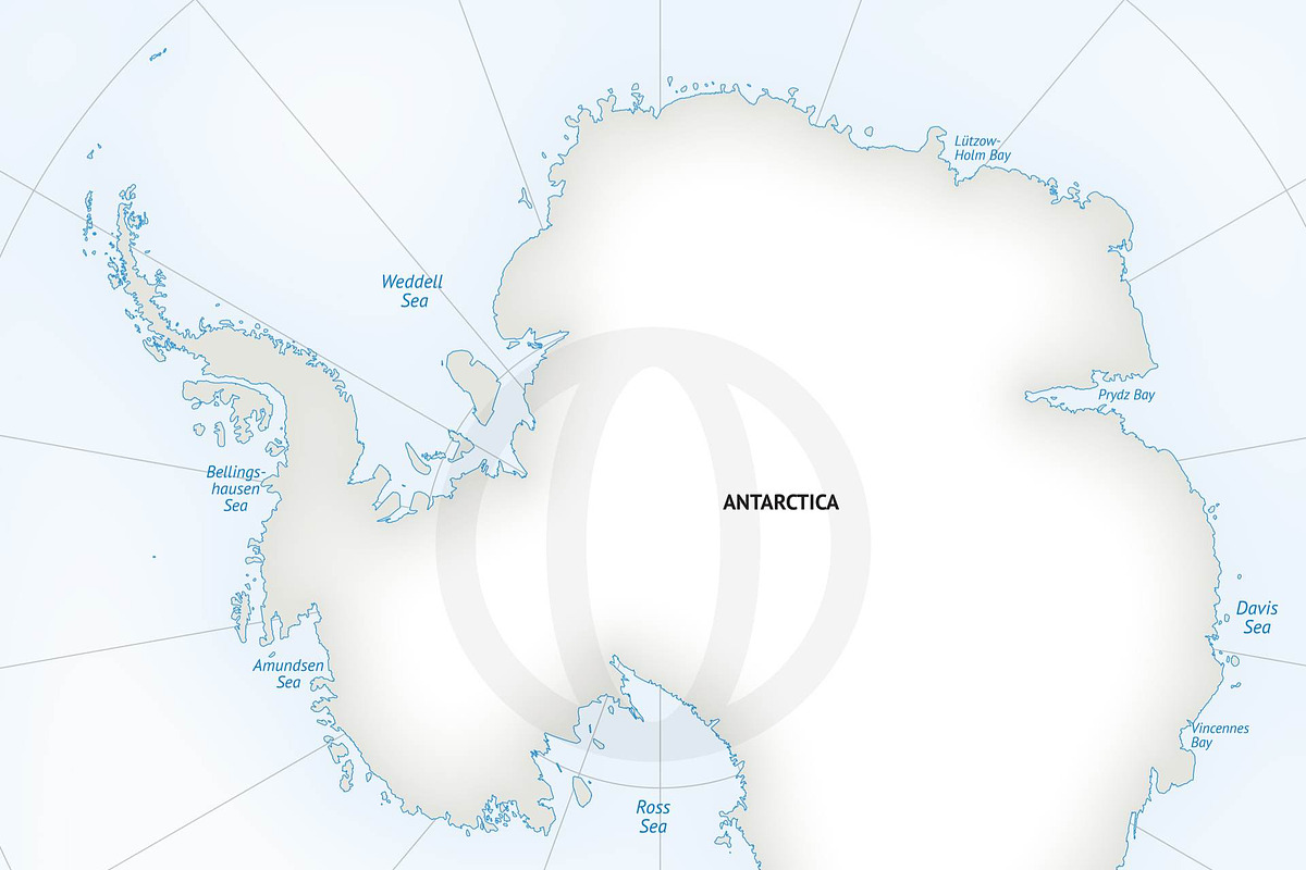 Vector map of continent Antarctica