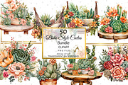 Boho Cactus and Succulents Clipart, a Decorative Illustration by NiiiNArt (Thumbnail 4 of 8)