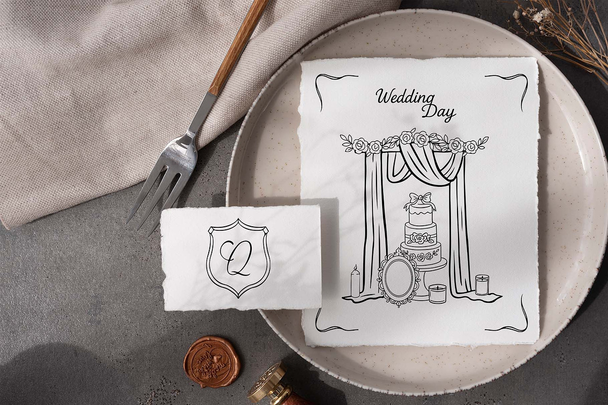 Wedding Line Art Vector Set, an Object Illustration by VerAna (Photo 17 of 18)