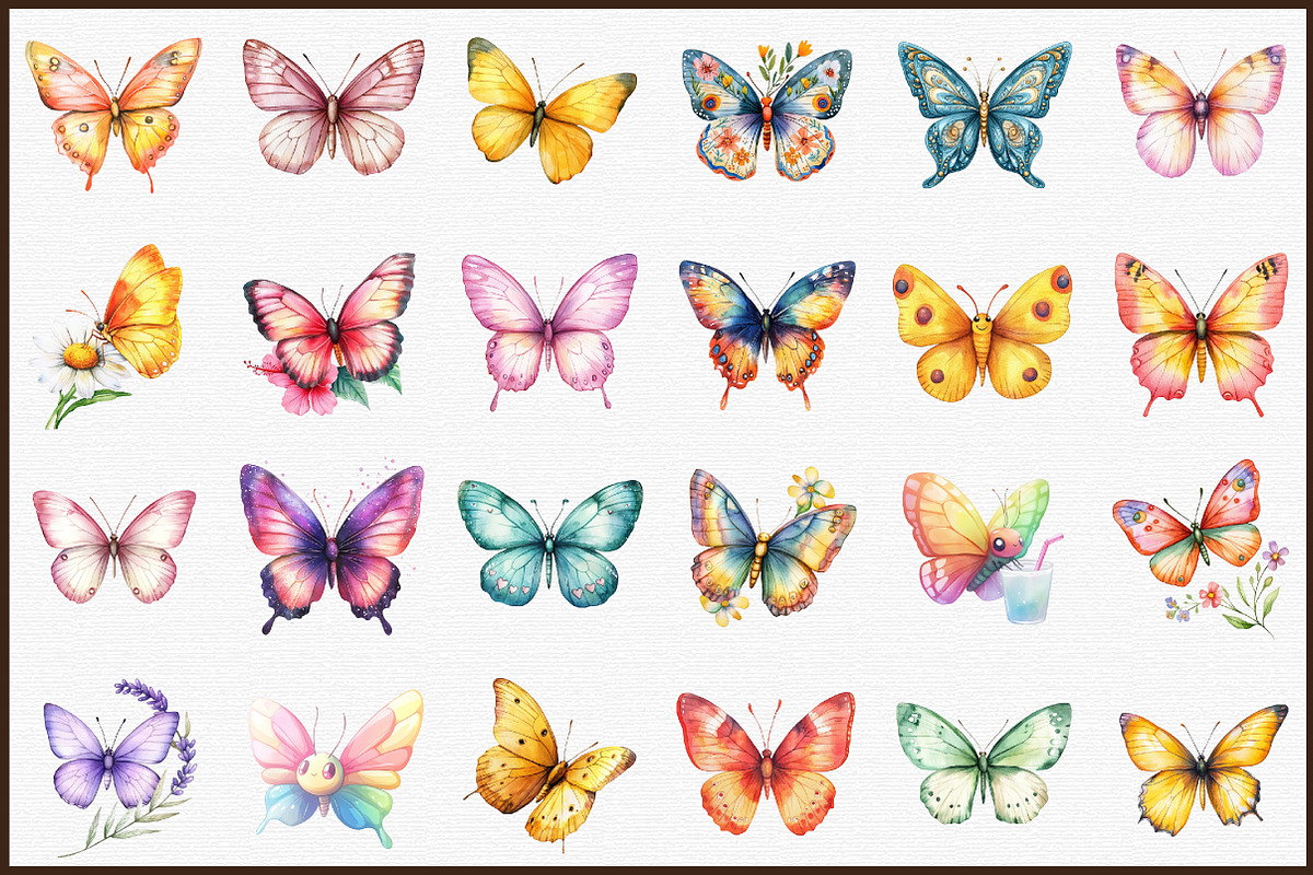 Summer Butterflies Garden Clipart, an Illustration by Sublimation Artist (Photo 3 of 6)