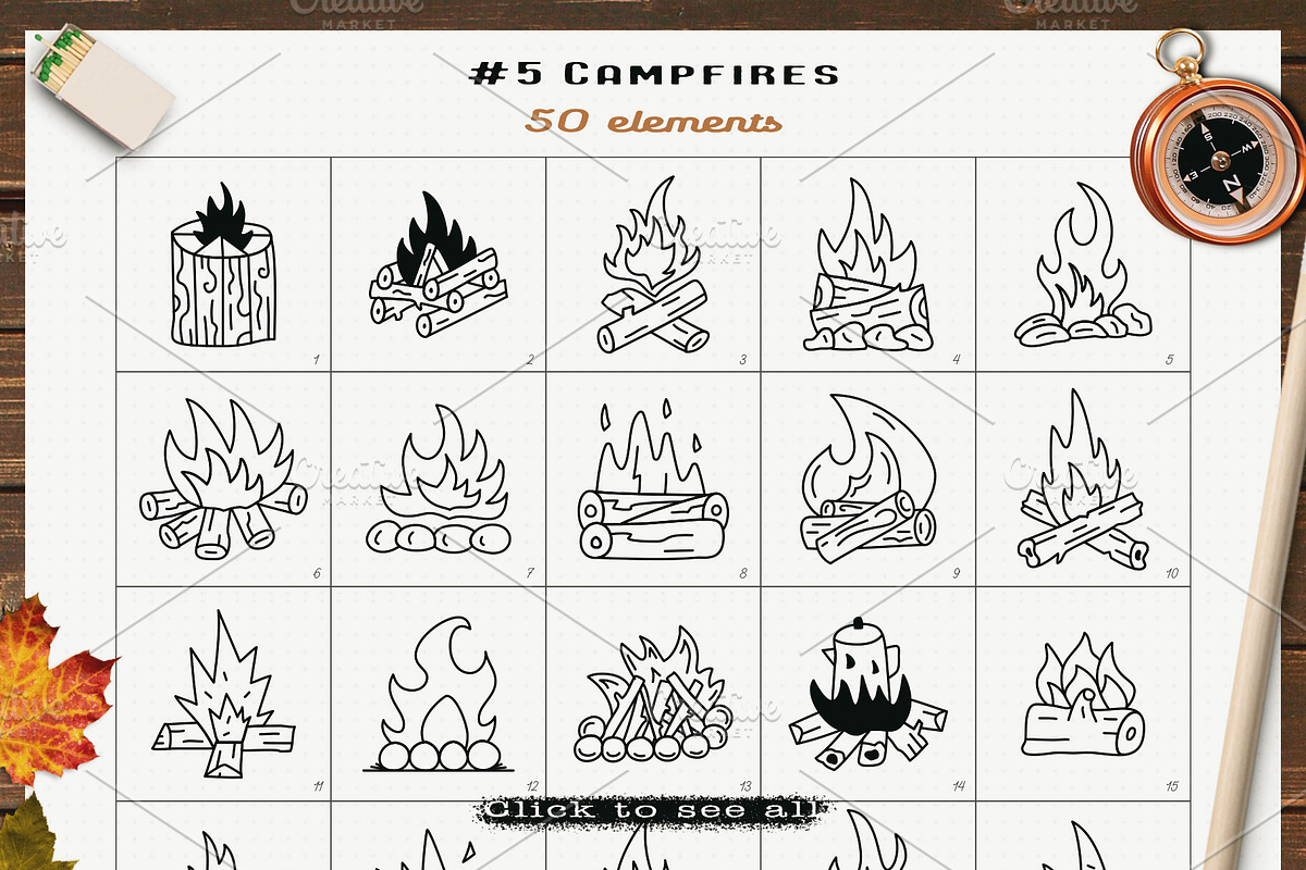 Simple Camp Scenes Logo Creation Kit, a Branding & Logo Template by JeksonGraphics (Photo 10 of 24)