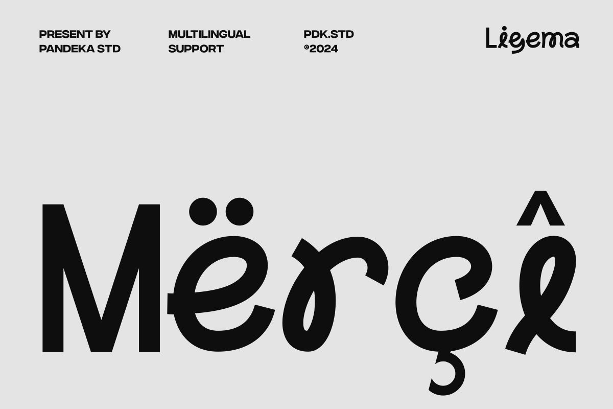 Ligema - Experimental Unique Sans, a Sans Serif Font by Pandeka Studio (Photo 11 of 11)