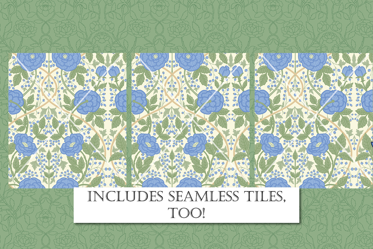 William Morris Blue & Green Pattern2, a Pattern Graphic by RachelStudio (Photo 7 of 10)