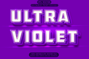 Ultra Violet Vector 3d Editable Text