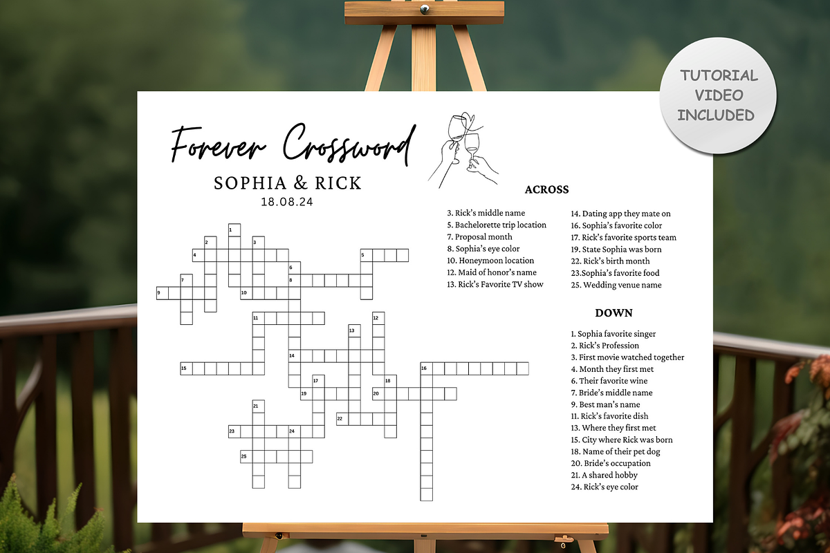 Custom Crossword Puzzle Template, an Invitation Template by Coral Beauty (Photo 1 of 5)
