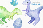 Watercolor Dinosaurs Clipart, an Illustration by OllyKo Art (Thumbnail 4 of 4)