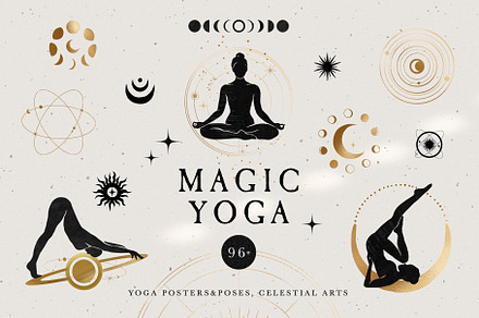 Magic Yoga Esoteric Set, a Healthcare Illustration by NassyArt