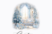Christmas Blue Watercolor Dreamy Set, a Seasonal Illustration by studioequinox (Thumbnail 6 of 10)