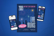 New Year's Day Fireworks Event Flyer, a Flyer Template by The Good Store (Thumbnail 1 of 2)