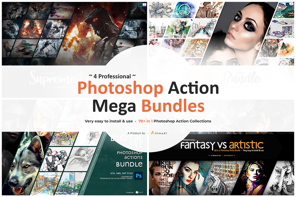 70+ Photoshop Action Mega Bundle, an Action Add-On by A R T M A R T (Photo 1 of 88)